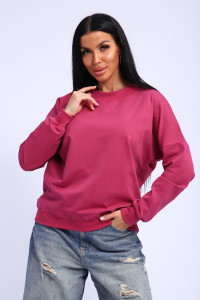 Свитшот женский №325 футер 2-х нитка петля (р-ры: 44-58) темно-розовый