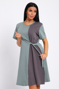 Платье-туника женская №35285 интерлок (р-ры: 48-58) полынь