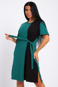 Платье-туника женская №35285 интерлок (р-ры: 48-58) зеленый