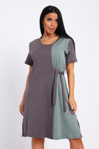 Платье-туника женская №35285 интерлок (р-ры: 48-58) серый
