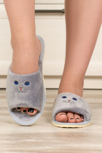 Тапки женские "Lepilov" арт. 130 велюр (р-ры: 36-42) сер вел без ушей