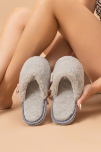 Тапки женские С-6НШ(ж)/Лайт/ВЛ-МР меховые (р-ры: 36-41) пепельно-серый