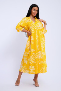Платье женское №83801 кулирка (последний размер) желтый 48,52,64