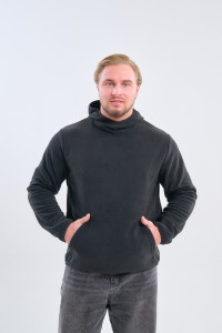 Толстовка мужская №75012 флис (р-ры: 48-66) черный