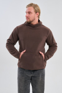 Толстовка мужская №75012 флис (р-ры: 48-66) коричневый