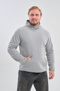 Толстовка мужская №75012 флис (р-ры: 48-66) серый
