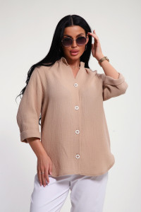 Рубашка женская №32745 муслин (р-ры: 48-58) капучино