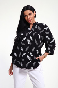 Рубашка женская №32745 муслин (р-ры: 48-58) черный