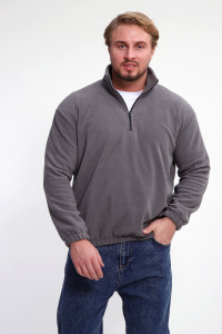 Толстовка мужская №37003 флис (р-ры: 46-52) серый