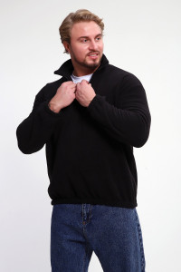 Толстовка мужская №37003 флис (р-ры: 46-52) черный