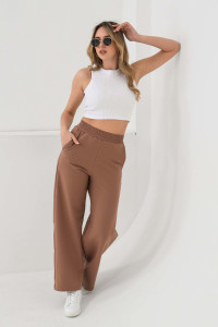 Брюки женские №21578 футер с лайкрой 2-х нитка (р-ры: 42-60) капучино