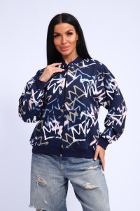 Толстовка женская №310 футер с лайкрой 2-х нитка (р-ры: 46-64) темно-синий