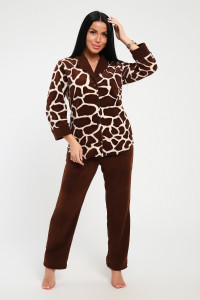 Костюм двойка женский №71141 флис (р-ры: 44-64) коричневый