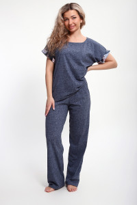 Костюм двойка женский №24298 кулирка (р-ры: 46-60) серый