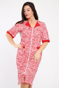 Халат женский №39048 футер 2-х нитка (р-ры: 46-64) красный