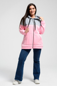 Толстовка женская №52277 футер 2-х нитка (р-ры: 44-58) светло-розовый