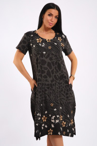 Платье женское ЕПЛ-1049 кулирка (последний размер) графит 48