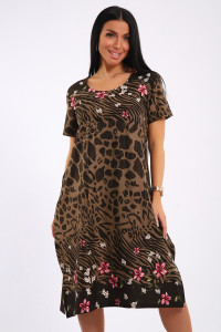 Платье женское ЕПЛ-1049 кулирка (последний размер) коричневый 58