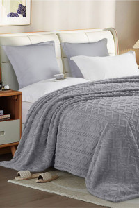 Плед велсофт "Гамми" серый