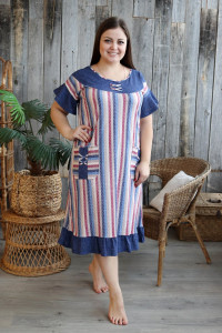 Платье женское №9105 кулирка (последний размер) джинс 58