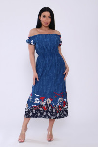 Платье женское №71003 кулирка (последний размер) джинс 52