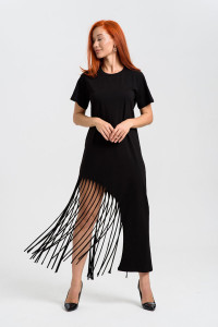 Платье женское №7472 кулирка с лайкрой (последний размер) черный 46