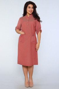Платье женское №31740 пике (последний размер) кирпичный 50,56