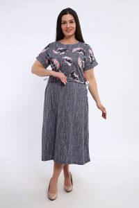 Платье женское №24250 кулирка (последний размер) серый 62