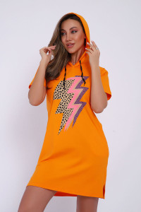 Платье женское ЕПЛ-1065 кулирка (последний размер) оранжевый 50,52