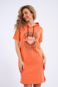 Платье женское ЕПЛ-1067 рибана (последний размер) оранжевый 56