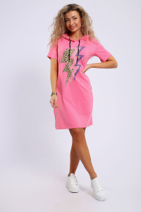 Платье женское ЕПЛ-1065 кулирка (последний размер) коралловый 52
