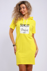 Платье женское ЕПЛ-1066 пике (последний размер) желтый 44,50,54