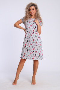 Платье женское ПлД-00-010 кулирка (последний размер) котики 50-52,54-56