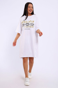 Платье женское ЕПЛ-1062 кулирка (последний размер) белый 52