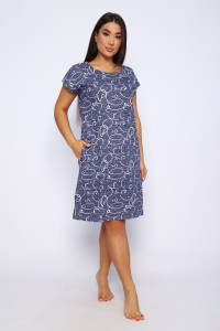 Платье женское №016 кулирка (последний размер) синий 48