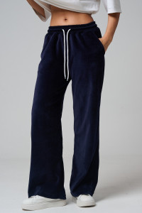 Брюки женские №67190 велюр (последний размер) темно-синий 52,54,56