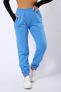 Брюки женские КБФ-1071 футер 3-х нитка (последний размер) голубой 48,50