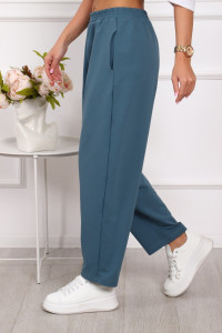 Брюки женские №1043 футер 2-х нитка (последний размер) синий 54,56