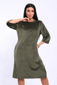 Туника женская №71137 велюр (последний размер) хаки 52,56,62