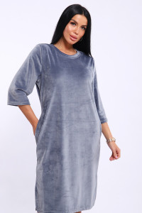 Туника женская №71137 велюр (последний размер) серый 54,62