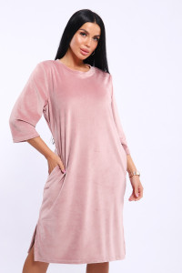 Туника женская №71137 велюр (последний размер) светло-розовый 46