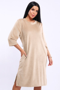 Туника женская №71144 велюр (последний размер) персик 46