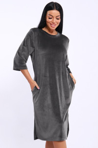 Туника женская №71144 велюр (последний размер) графит 52