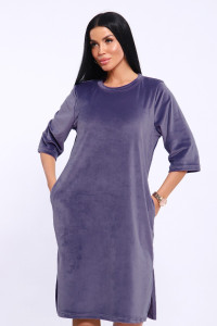 Туника женская №71144 велюр (последний размер) лиловый 62