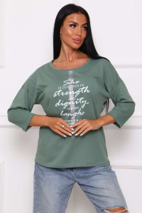 Туника женская №29516 кулирка (последний размер) хаки 60