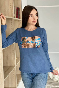 Туника женская №8161 кулирка с лайкрой (последний размер) индиго 56