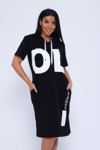 Туника женская №65004 кулирка (последний размер) черный 50,52,54