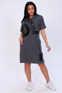 Туника женская №65004 кулирка (последний размер) серый 52,58