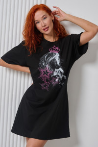 Туника женская №67186 хлопок (последний размер) черный 48