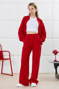 Брюки женские "Баланс-2" футер 2-х нитка с полиэстером (р-ры: 46-56) красный